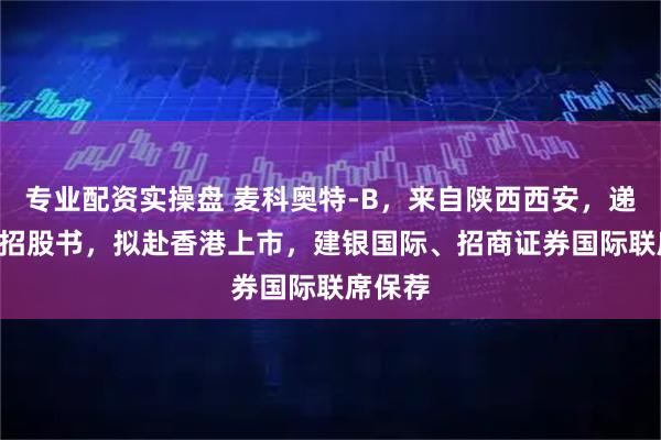 专业配资实操盘 麦科奥特-B,来自陕西西安,递交IPO招股书,拟赴香港上市,建银国际、招商证券国际联席保荐